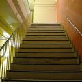 Treppe ins Obergeschoss des Postbunkers, in der das Herzstück der Anlage lag: Die Vermittlungsstellen.
